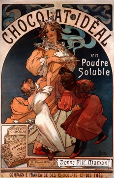 ショコラ イデアル 1897 チェコ アール ヌーボー独特のアルフォンス ミュシャ Oil Paintings
